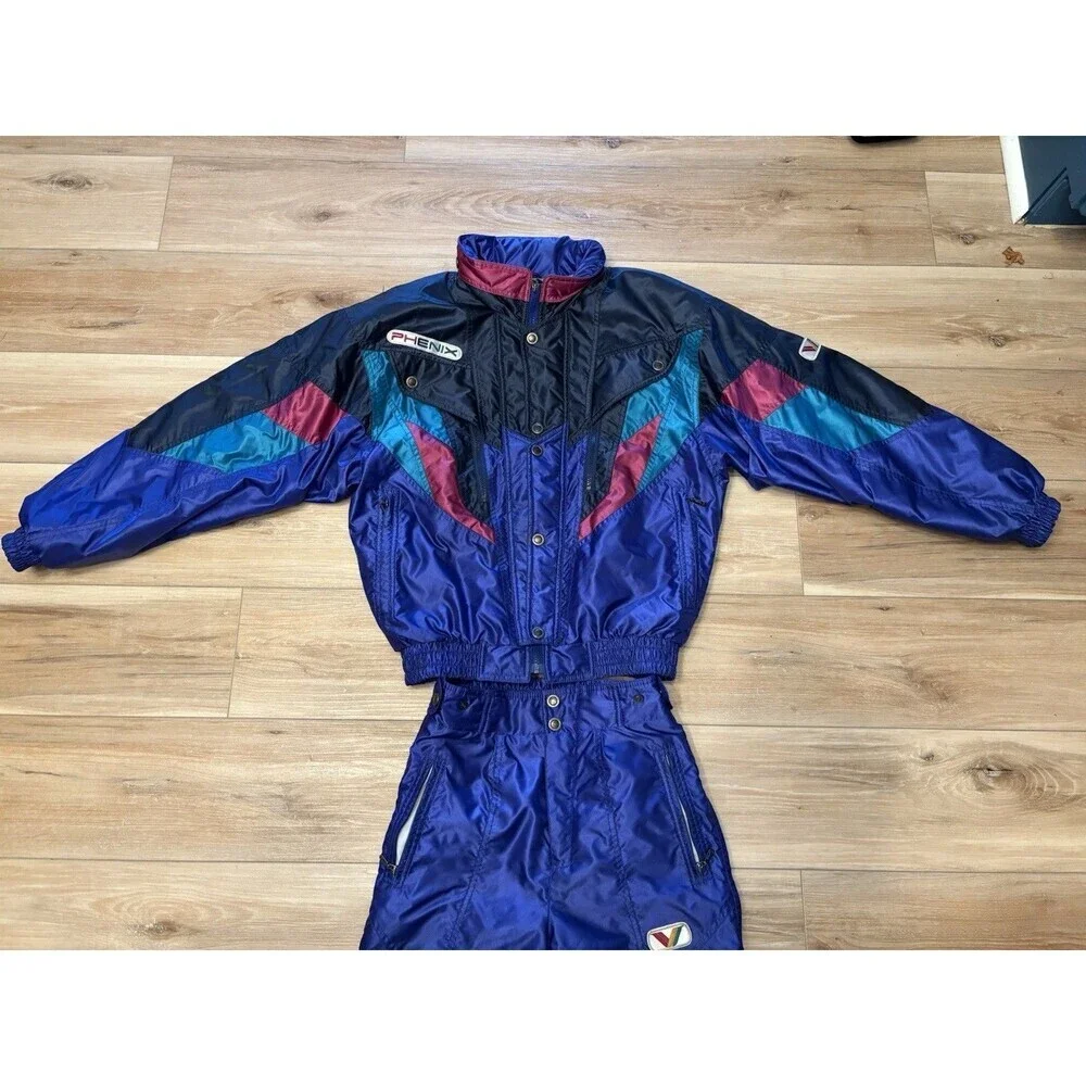 Y2K Vintage Phenix 90s Colorblock Two-Piece Ski Suit Jacket Girls Or Boys